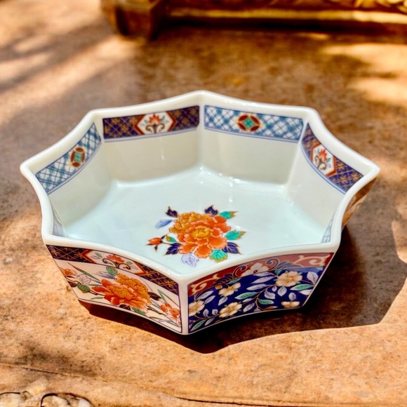 Vintage Gumps Kikun Ceramic Octagonal Bon Bon Coupe - Picture 3 of 12